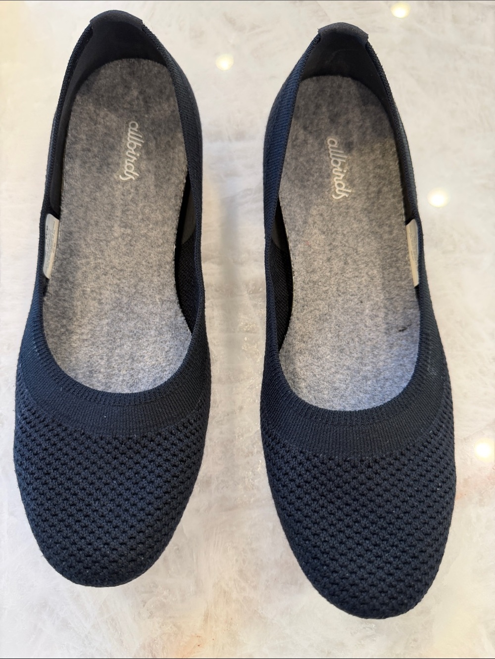 allbirds Women's Black Knit Slip-On Ballet Flats